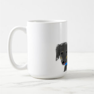 Taza De Café Lindo Dachshund negro y marrón claro estirándose d