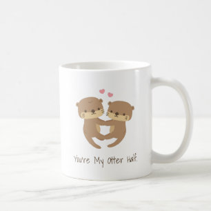 Taza De Café Lindo Eres Mi Mitad Nutria, Nutrias Enamoradas
