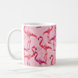 Taza De Café Lindo Flamingo Bird Pink Seamless Pattern