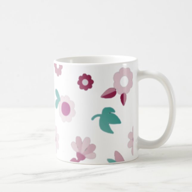 Taza De Café lindo, flores, naturaleza (Derecha)