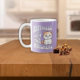 Taza De Café Lindo gato divertido de lavanda diciendo