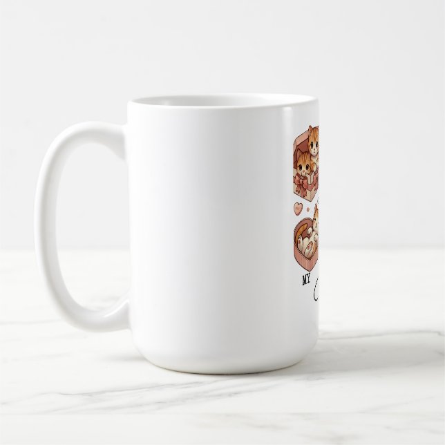 Taza De Café lindo gato regalo Coffee Mug (Izquierda)