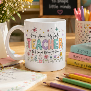 Taza De Café Lindo Gracias por Ayudarme a Crecer Floral