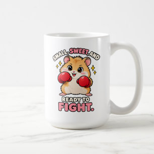 Taza De Café Lindo hámster de boxeo listo para luchar