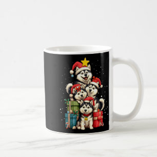 Taza De Café Lindo Husky Siberiano Le Perro Gorro de Navidad de