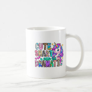 Taza De Café Lindo inteligente y un poco dramático unicornio di