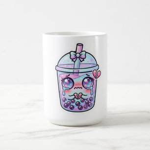 Taza De Café Lindo Kawaii Triste Boba Leche Té Llorando con H r