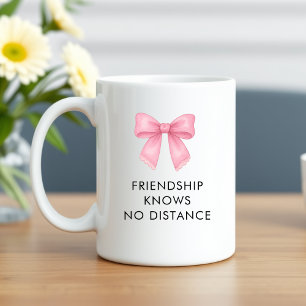 Taza De Café Lindo Lazo Rosa Coqueta Mejor Amiga a Distancia