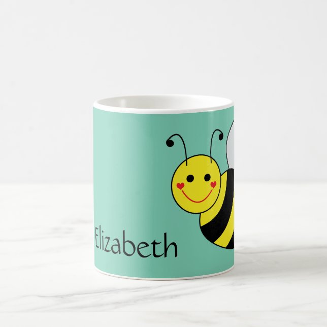 Taza De Café Lindo manosee la abeja personalizada (Centro)