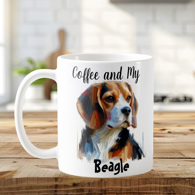 Taza De Café Lindo Mi Beagle Personaliza (Customize this Design with a few of your own Words)