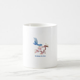 Taza De Café Lindo Pájaro Azul Flor de Cerezo Sé Amable Es Grat