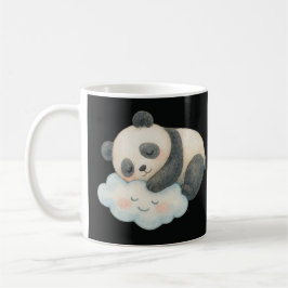 Taza De Café Lindo Panda Dormido en Nube Acuarela