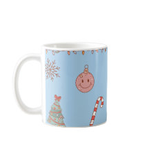 Lindo Pastel Nostálgico Retro Navidad Azul Claro