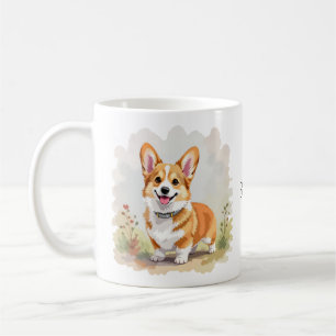 Taza De Café Lindo perro Corgi Galés de Pembroke Rojo