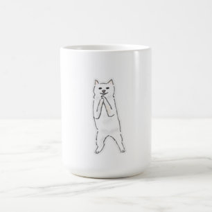 Taza De Café Lindo perro de pie rezando, pidiendo, Arte de líne
