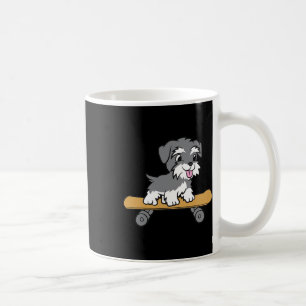 Taza De Café Lindo perro schnauzer miniatura patinando schnauz