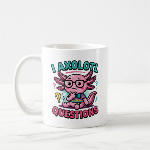 Taza De Café Lindo Preguntas de Ajolote nerd azteca con gafas
