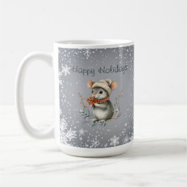 Taza De Café Lindo ratón de invierno con bayas