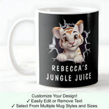 ¡Lindo Tigre En Una Taza! Novedad Para Amante De L