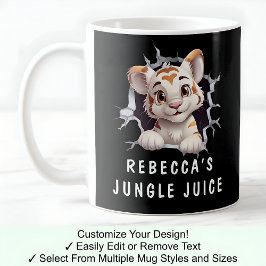 Taza De Café ¡Lindo Tigre En Una Taza! Novedad Para Amante De L
