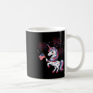 Taza De Café Lindo Unicornio Americano Patriótico Fuegos Artifi