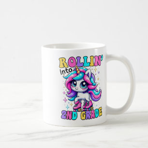 Taza De Café Lindo unicornio de vuelta a la escuela de 2do grad