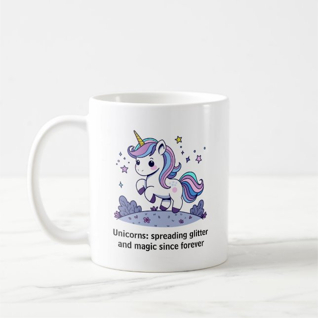 Taza De Café Lindo Unicornio Kawaii de Pastel (Izquierda)