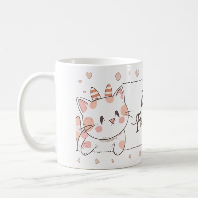 Taza De Café lindos amigos de gatos (Izquierda)