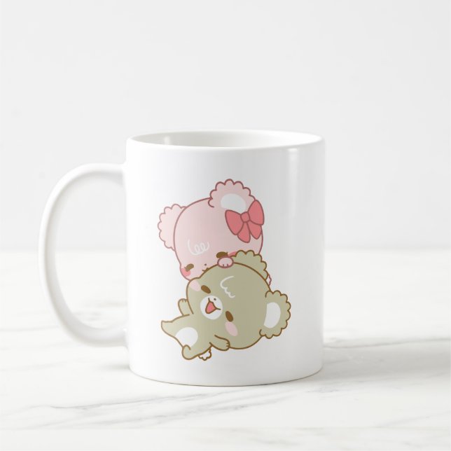 Taza De Café lindos cachorros de azúcar abrazos amor (Izquierda)