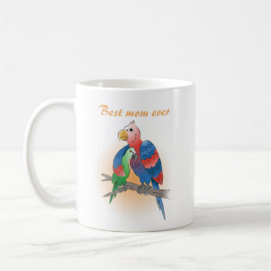 Taza De Café Lindos Loros Feliz Día de la Madre