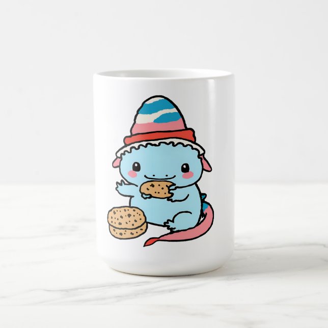 Taza De Café lindos navidades de axolotls azules (Centro)