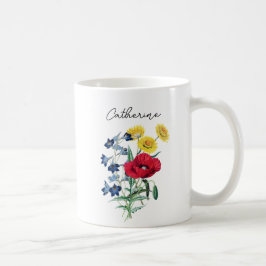 Taza De Café Lindos nome de campainhas azuis elegantes da marga