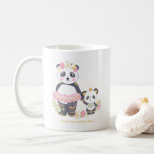Taza De Café Lindos pandas bailarines de madre e hija florales