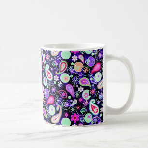 Taza De Café Lindos patrones de cachemira coloridos
