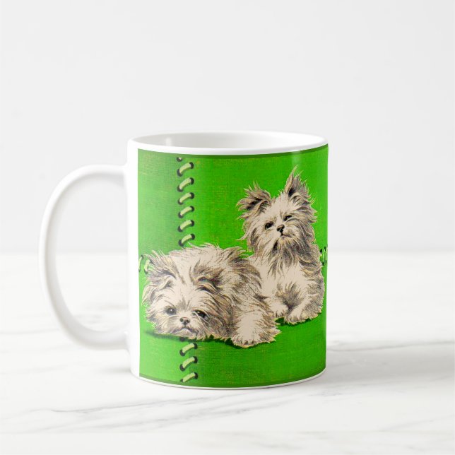 Taza De Café lindos perros floofos (Izquierda)