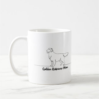 Taza De Café Line Art Golden Retriever Dog Mom Gig Mug