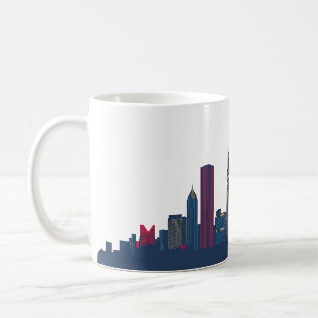 Taza De Café Línea aérea colorida de Chicago (Izquierda)