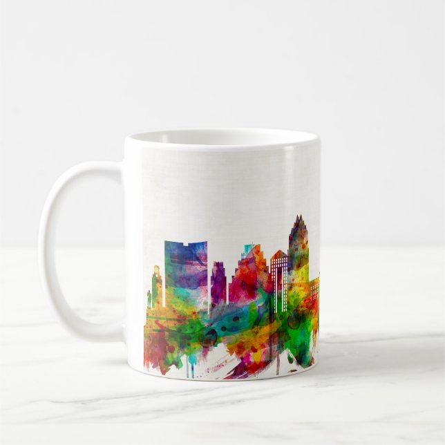Taza De Café Línea aérea de Austin Texas (Izquierda)