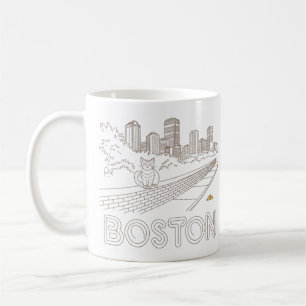 Taza De Café Línea aérea de Boston City Skyline, Boston Mamá el