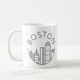 Taza De Café Línea aérea de Boston City Skyline, mamáes de Bost