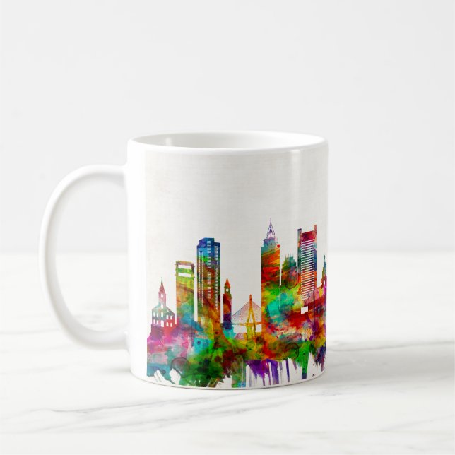 Taza De Café Línea aérea de Boston Massachusetts (Izquierda)
