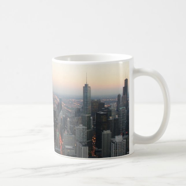 Taza De Café Línea aérea de Chicago en Sunset (Derecha)