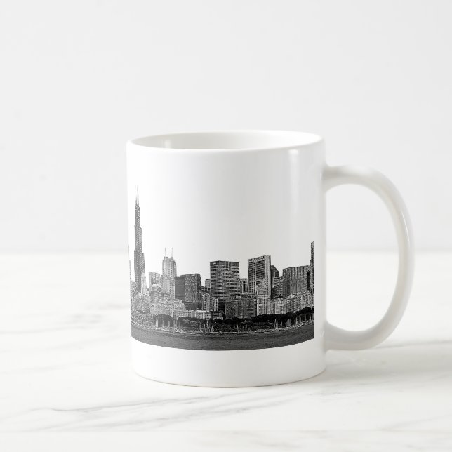 Taza De Café Línea aérea de Chicago Etched (Derecha)