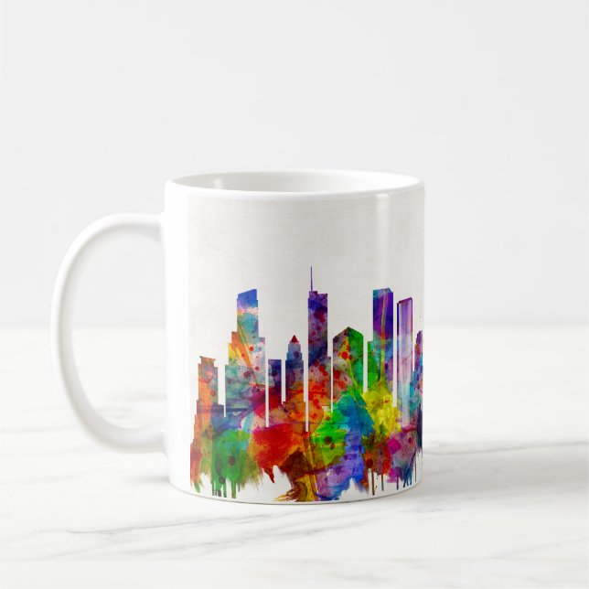 Taza De Café Línea aérea de Chicago Illinois (Izquierda)