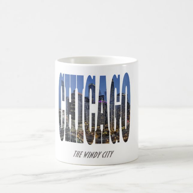 Taza De Café Línea aérea de Chicago - La ciudad del viento (Centro)