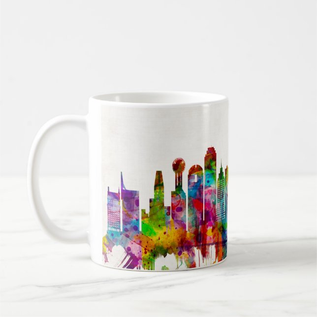 Taza De Café Línea aérea de Dallas Texas (Izquierda)
