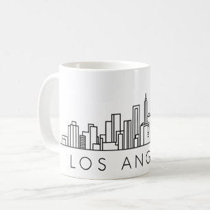 Taza De Café Línea aérea de Los Ángeles - Diseño de Cityscape