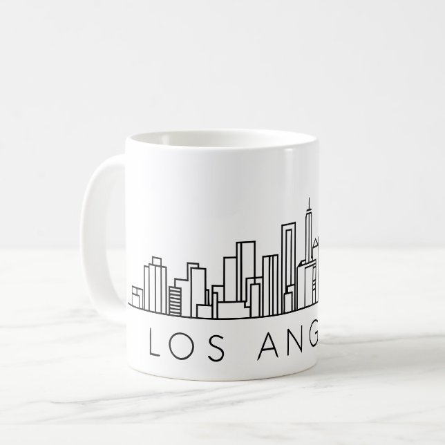 Taza De Café Línea aérea de Los Ángeles - Diseño de Cityscape (Anverso izquierdo)
