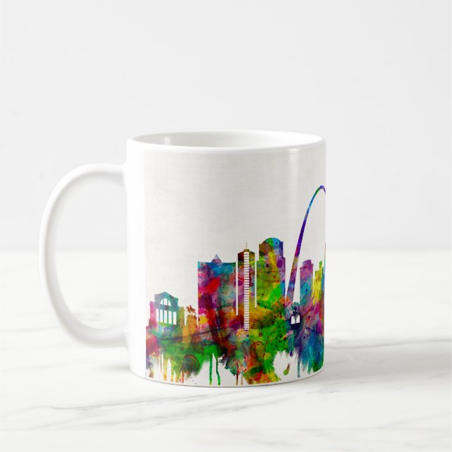 Taza De Café Línea aérea de St. Louis Missouri (Izquierda)