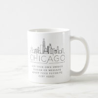 Línea aérea estilizada de Chicago | Lema Personali